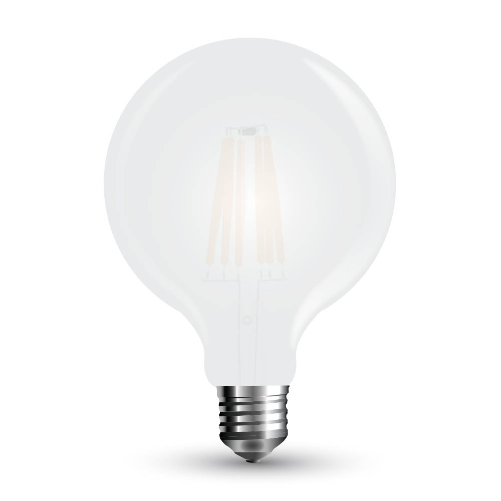 Lampadina LED 7W Filamento E27 G125 Opaco Bianco caldo Dimmable