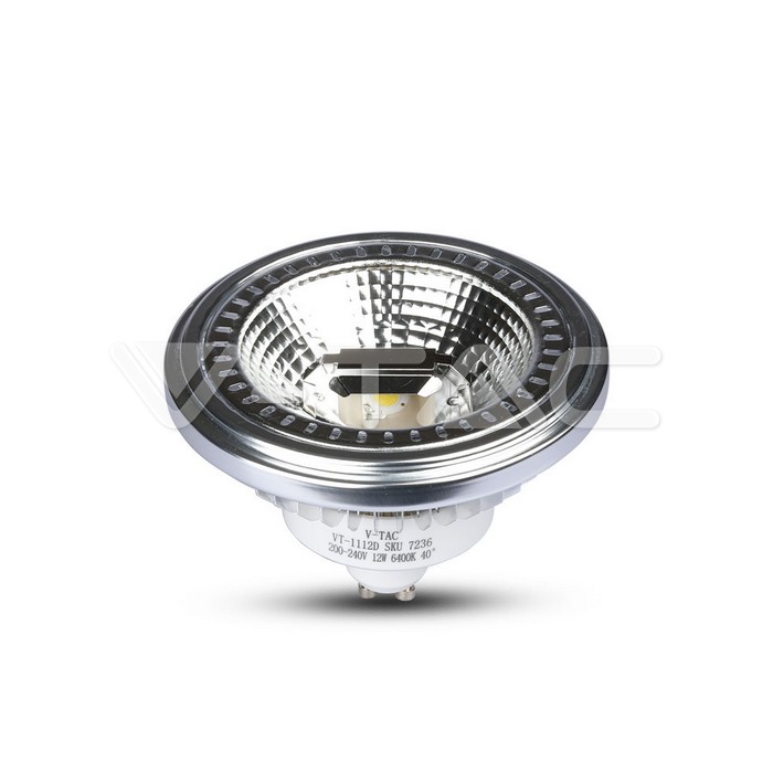 Lampadina LED faretto AR111 12W GU10 Beam 40 COB Chip Bianco naturale Dimmerabile