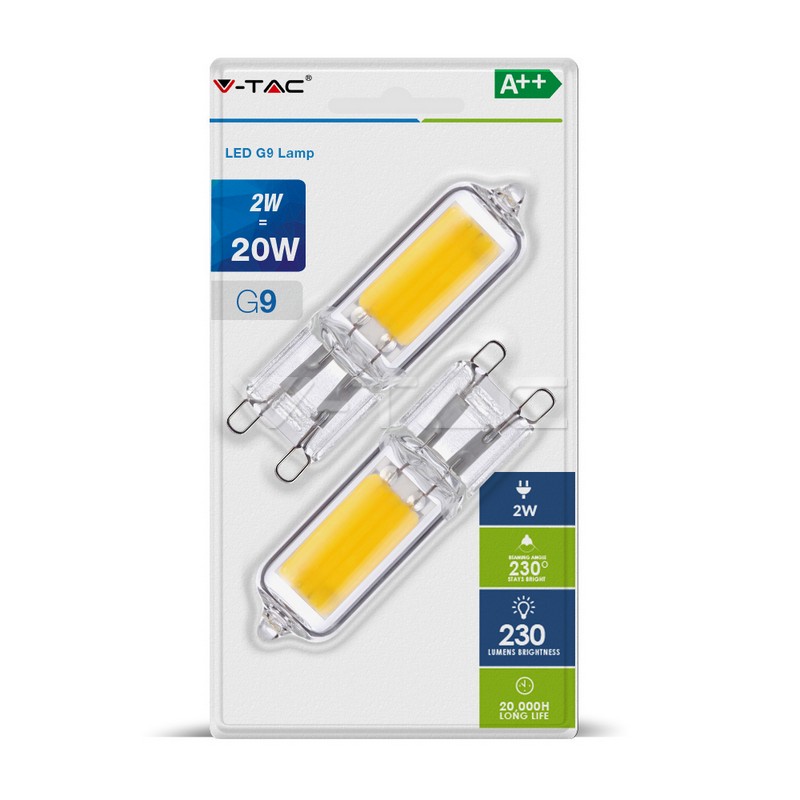 LED Spotlight - 2W 230V G9 Glass 2700K 2pcs/pack