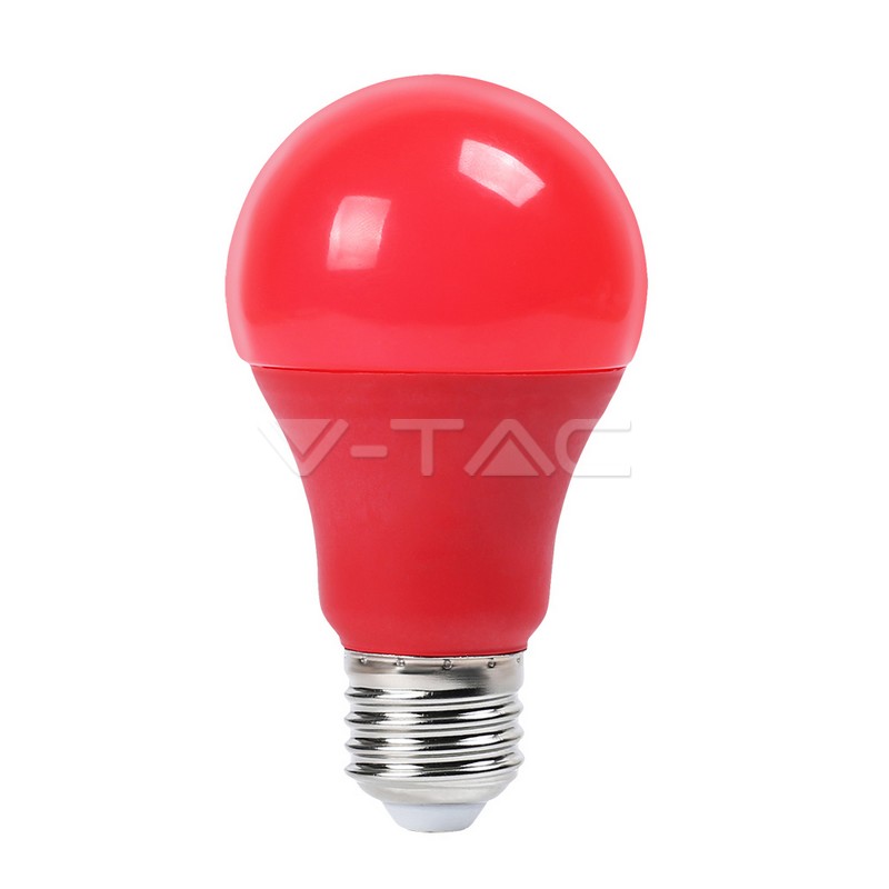 LED Bulb - 9W E27 Red Color Plastic