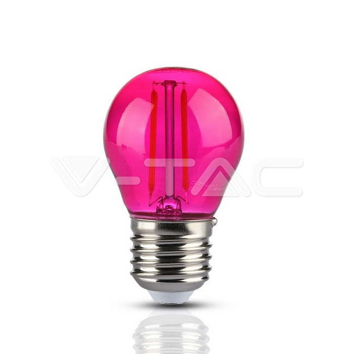 LED Lampadina 2W Filamento E27 G45 Colore Rosa