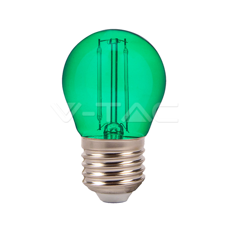 LED Lampadina 2W Filamento E27 G45 Colore Verde