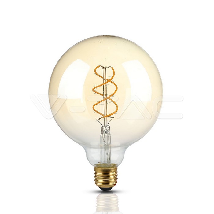 LED Lampadina 5W Filamento E27 G125 Amber Glass 2200K