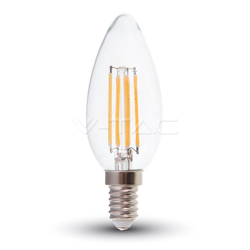 LED Lampadina 6W Filamento E14 Clear Cover Candle 6400K