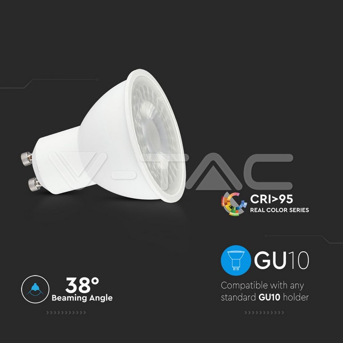 LED Lampadina 6W GU10 Plastica Lens Cover 4000K CRI 95+ img 2