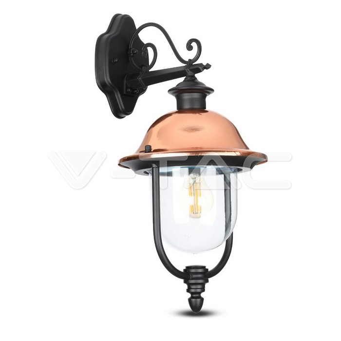 Garden Wall Lamp 1 x E27 Nero Facing Down