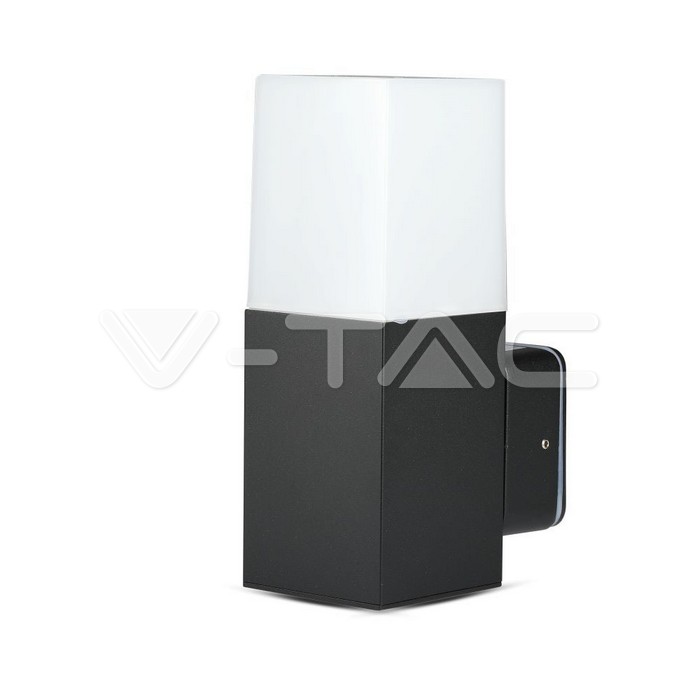 GU10 Garden Wall Lamp Corpo Nero in Alluminio Quadrato 121x80x250mm IP54