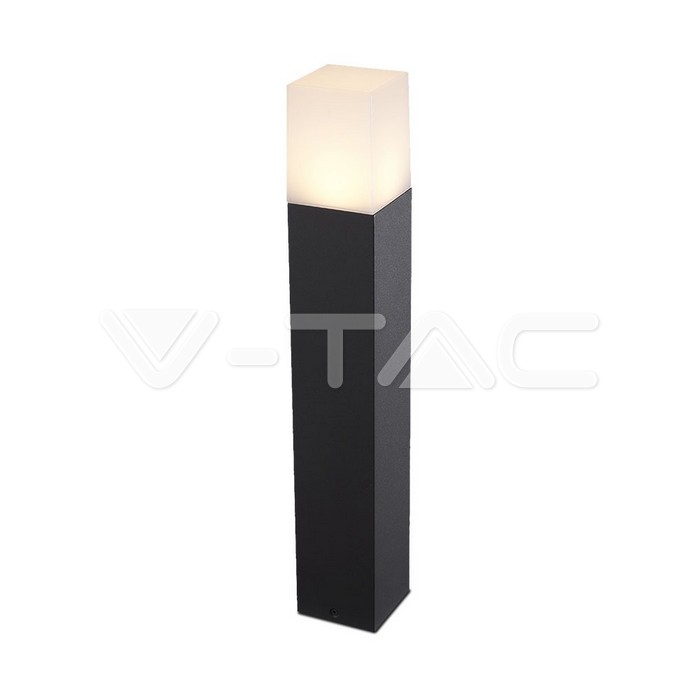 GU10 Garden Floor Lamp Corpo Nero in Alluminio Quadrato 80x80x500mm IP54