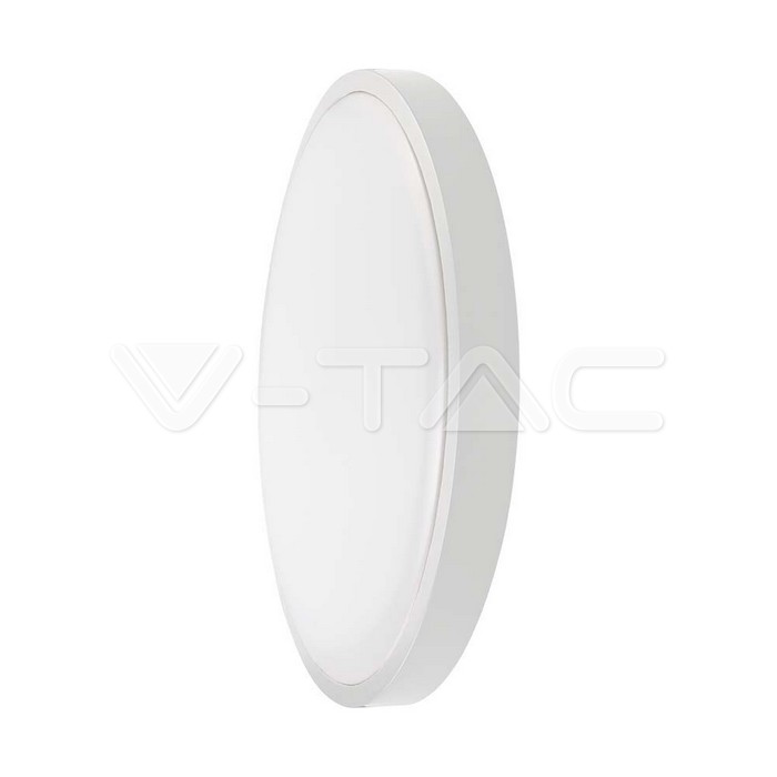 18W LED Dome Light Round White Frame 3000K IP44