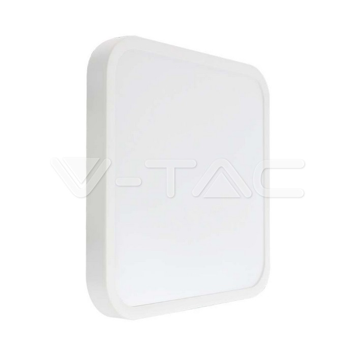 18W LED Dome Light Square White Frame 6400K IP44