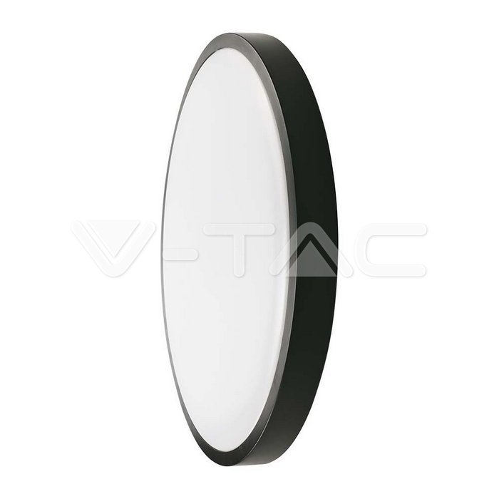 24W Dome Round Black Frame 4000K IP44