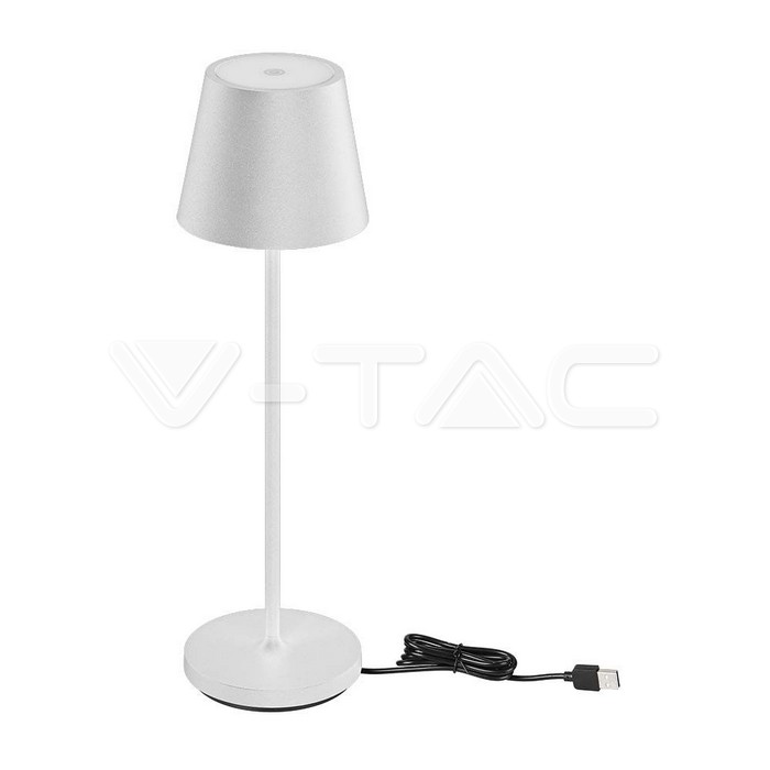 2W  Table Lamp (4400mA Battery) IP54 White Body 3000K