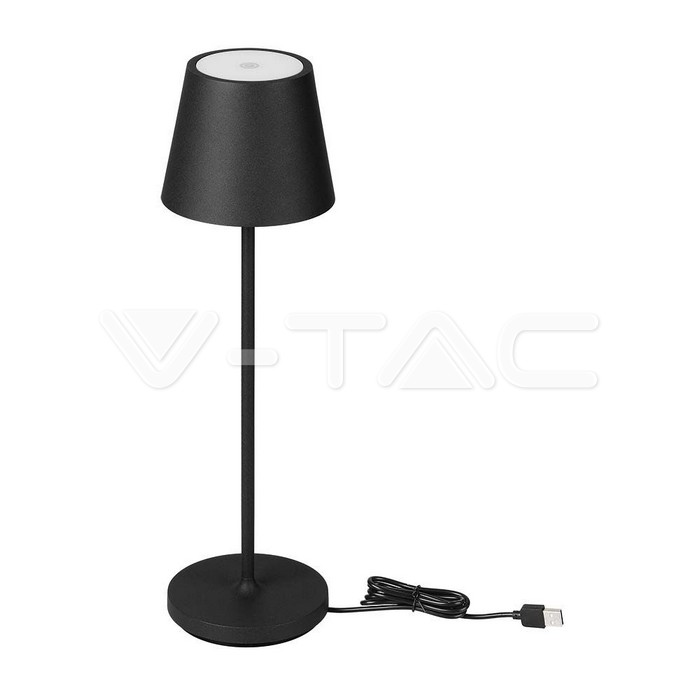 2W Table Lamp (4400mA Battery) IP54 Black Body 3000K