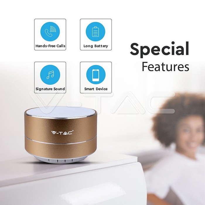 Metal Bluetooth altoparlante portatile & TF Card Slot 400mah Batteria Corpo colore oro img 2