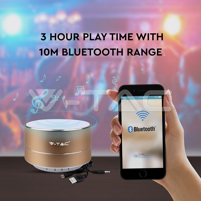 Metal Bluetooth altoparlante portatile & TF Card Slot 400mah Batteria Corpo colore oro img 3