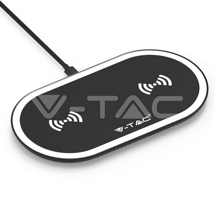 10W Wireless caricabatterie Pad Nero + Bianco