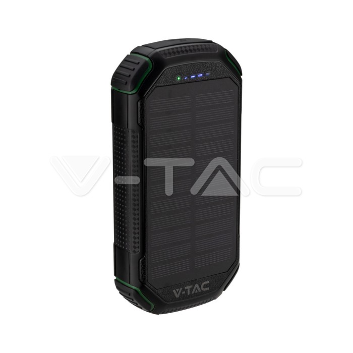 Power Bank 30.000 mAh con Pannello Solare e Ricarica Wireless Colore Nero