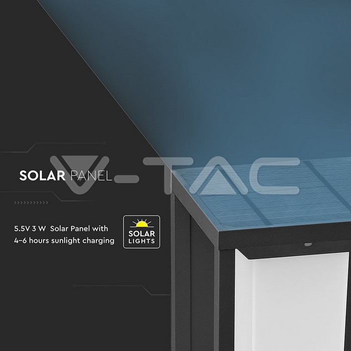 2W LED Solar Wall Light SAMSUNG Chip Grey Body 3000K img 7