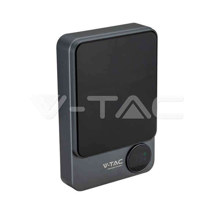 Power Bank 10.000 mAh 9mm ultra sottile MagSafe in lega di alluminio magnetico con Display e Ricarica Wireless Colore Grigio