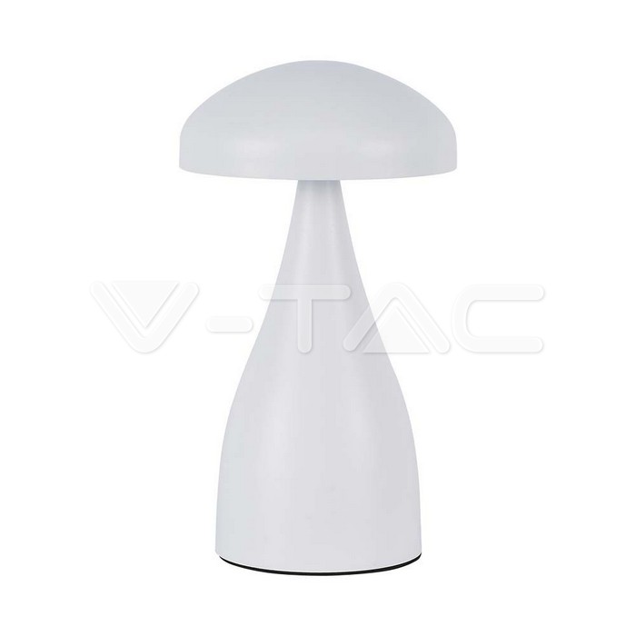 Lampada LED da Tavolo 1W con Batteria 800mAh Ricaricabile USB C Colore Bianco in Metallo Touch Dimmerabile 3in1
