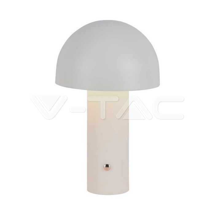 Lampada LED da Tavolo 3W con Batteria 1800mAh Ricaricabile USB C Colore Bianco in Metallo Touch Dimmerabile 3in1