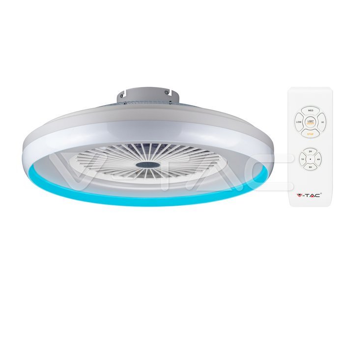 35W LED Box Ventilatore Plafoniera Controllo RF Motore 3 in 1 Anello blu