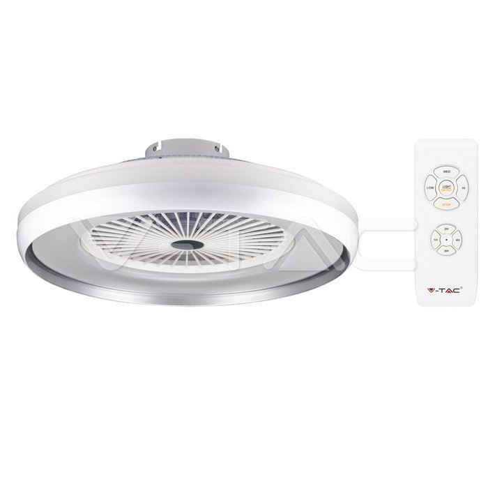 45W LED Box Ventilatore Ceiling Light RF Control 3 in 1 Motor Grey Ring