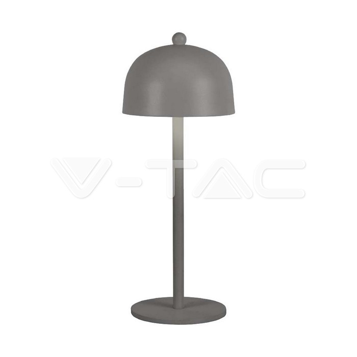 Lampada LED da Tavolo 3W con Batteria 1800mAh Ricaricabile USB C Colore Grigio in Metallo Touch Dimmerabile 3in1
