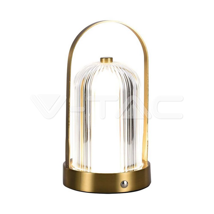 Lampada LED da Tavolo 1W 120X190 Colore Oro francese Ricaricabile con USB C Touch Dimmerabile 3in1