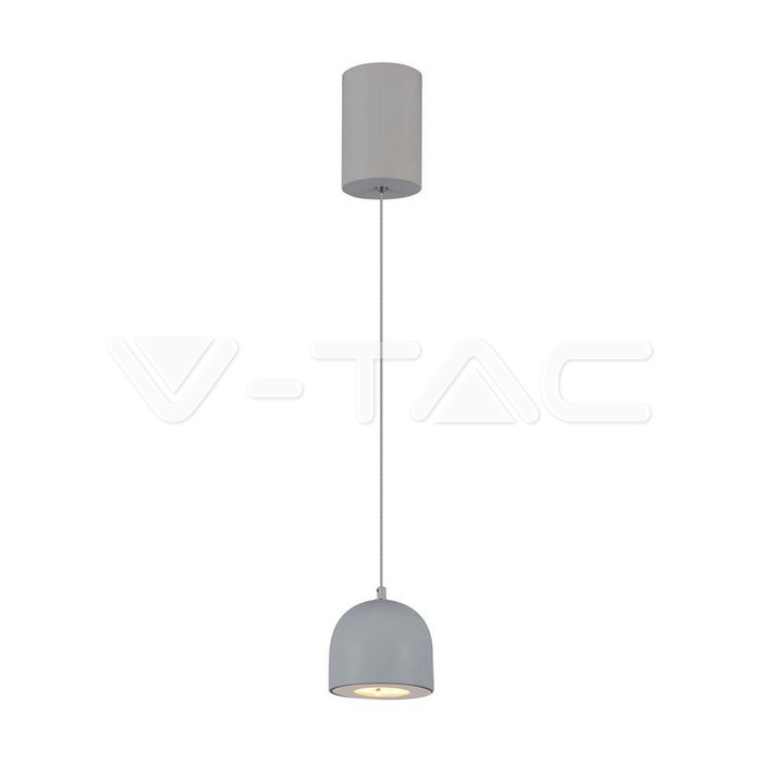 Lampadario LED a Cilindro in Metallo 8.5W 10x162cm Grigio Chiaro 3000K