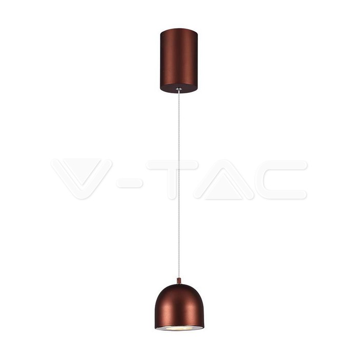 Lampadario LED a Cilindro in Metallo 8.5W 10x162cm Colore Rame 3000K