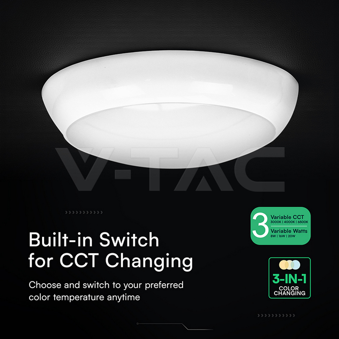 LED Dome Light - CREE CHIP 8W/16W/20W 3IN1 RD IP65 img 5