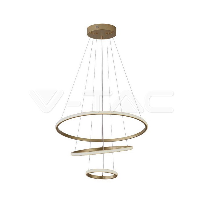 Lampadario LED a Sospensione con 3 Cerchi 32W in Metallo Colore Oro 60x40x20cm 3000K