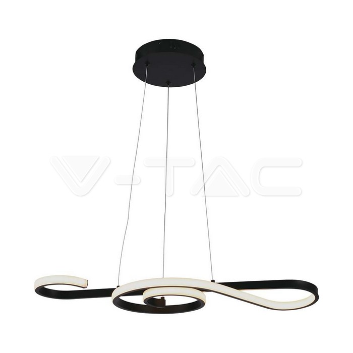 Lampadario LED a Sospensione 18W in Metallo dal Design Moderno 70x25cm Colore Nero 3000K