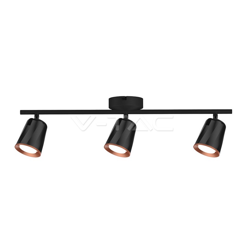 3 x 6W LED Lampada da parete Luce Bianco Caldo Corpo Nero