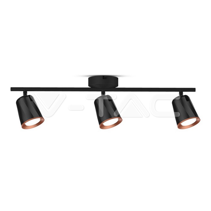 3 x 6W LED Lampada da parete Luce Bianco Naturale Corpo Nero