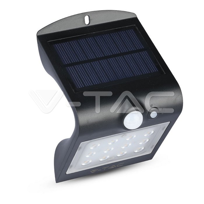 1.5W LED Lampada Solare Luce Bianco Naturale Corpo Nero