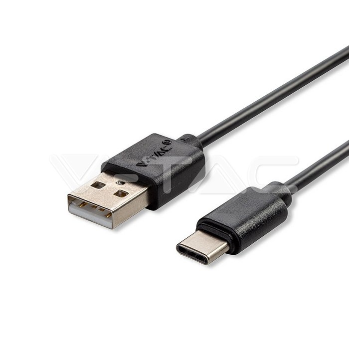 1m. Type C USB Cavo Nero Pearl Series