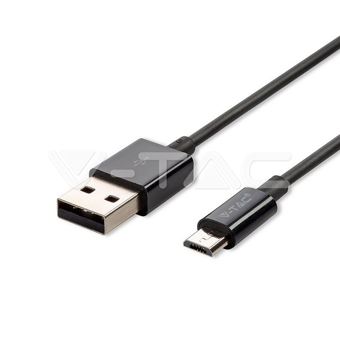 1m. Micro USB Cavo Nero Silver Series