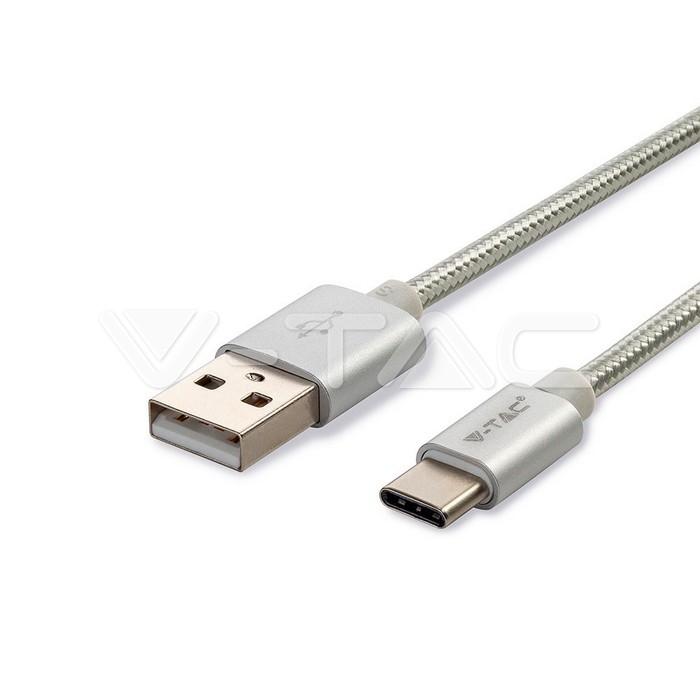 1m. Type C USB Cavo colore argento Platinum Series