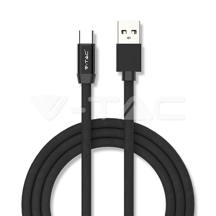 1m. Type C USB Cavo Nero Ruby Series