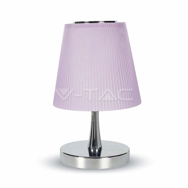 5W LED Desk Lamp Chrome Body+Purple Shade