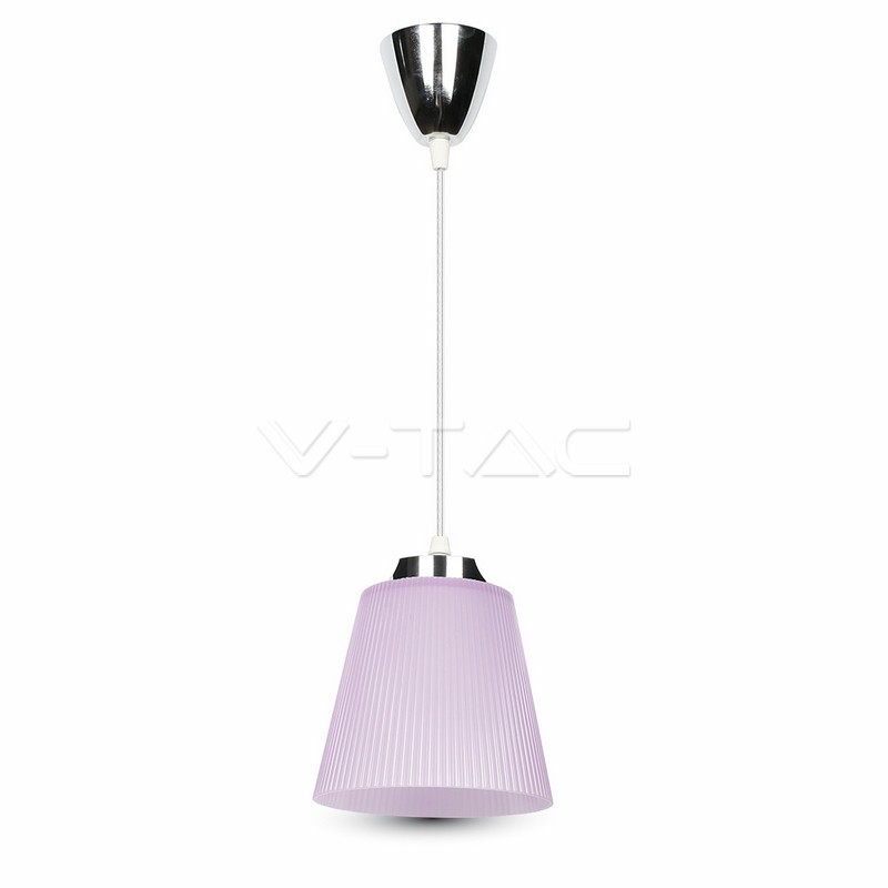 7W LED Lampadario con Portalampada Bianco naturale Corpo Cromo, Viola