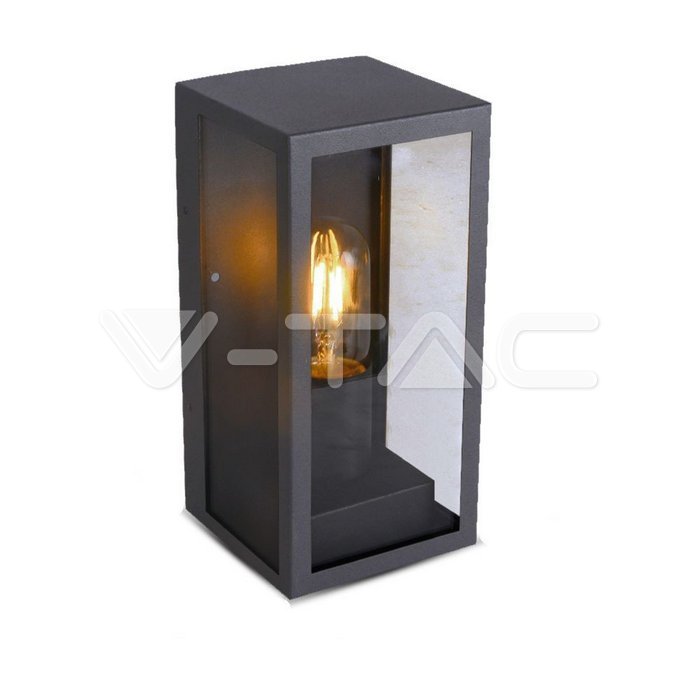 Wall Lamp 1*E27 Matt Nero Clear Glass