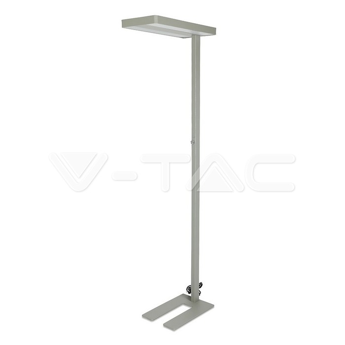 80W LED Floor Lamp Knob Dimmerabile Up/Down Argento con angolo Rotondo 4000K