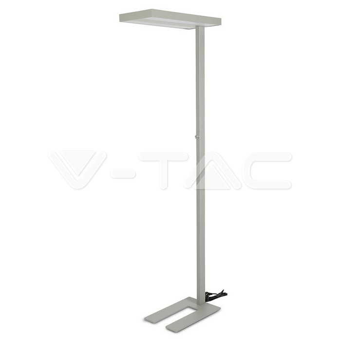 80W LED Floor Lamp Knob Dimmerabile Up/Down Argento con angolo a 90 gradi 4000K