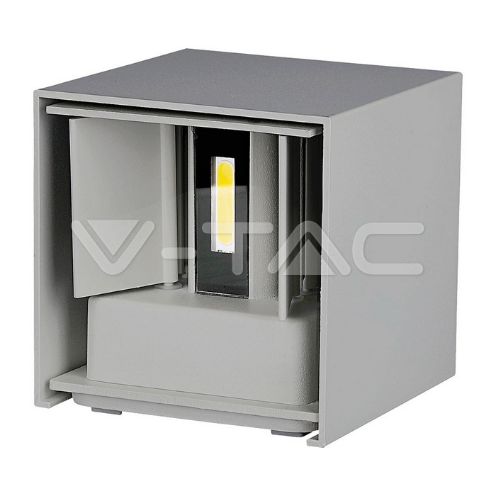 12W LED Wall Lamp Bridgelux Chip Grigio 3000K Quadrato