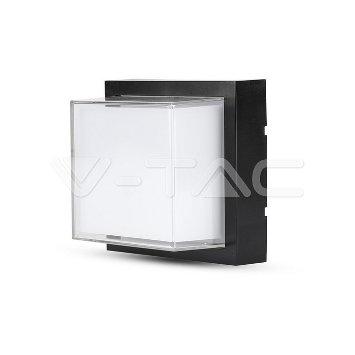 12W LED Wall Light Nero Quadrato 3000K