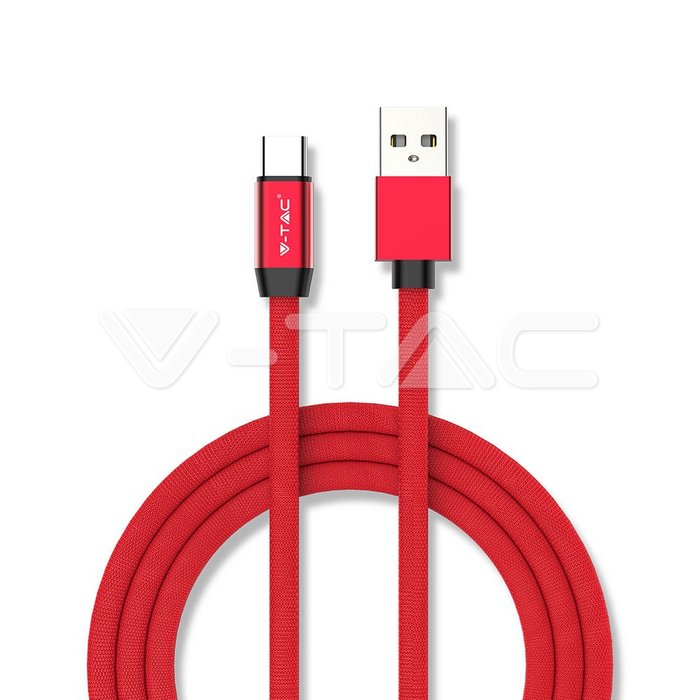 1m. Type C USB Cavo Rosso Ruby Series