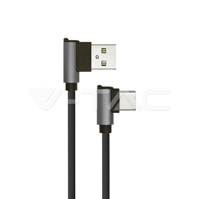 1m. Type C USB Cavo Nero Diamond Series